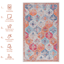 Load image into Gallery viewer, MAVAL Cream Washable Rug 5x8 Area Rug (Cream, 5' x 8') Modern, Contemporary, Non-Shedding &amp; Easy to Clean, Ideal for Living Room, Bedroom, Dining Space, 96*60 inch