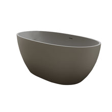Load image into Gallery viewer, 67'' Freestanding Bathtub Resin Stone Soaking Bathtub Solid Surface Modern Tubs with Overflow and Pop-up Drain
