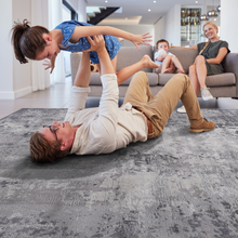 Load image into Gallery viewer, MARFI Collection 2.2X8. Light Grey / Abstract Runner Rug Modern, Contemporary, Non-Shedding &amp; Easy to Clean, Ideal for Living Room, Bedroom, Dining Space, 96*26 inch