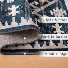 Load image into Gallery viewer, Area Rug 6x9 Vintage Bohemia Large Persian Non-slip Washable Rug For Living Room Kitchen Bedroom Living Room Geometry Blue/Black