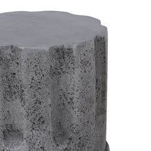 Load image into Gallery viewer, Cement Outdoor End Tables for Patio, GardenAccent Table, Modern Small Round Side Tablefor Outside, Tree Stump Garden Stool DrumTable indoor and Outdoor