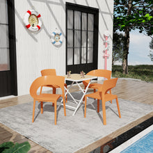 Load image into Gallery viewer, Summer - Haze Green Polypropylene Single-Side Chair - One-Piece Design for Indoor &amp; Outdoor Use,suitable for living rooms, dining rooms, gardens, terraces and other scenarios  (Set of 4)