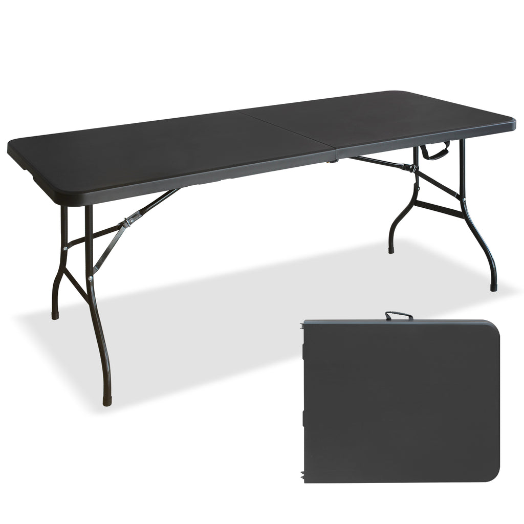 6ft Black Multi-functional Outdoor Folding Leisure Picnic Game Party Table