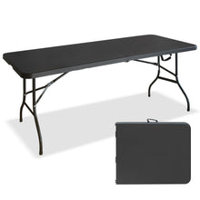Load image into Gallery viewer, 6ft Black Multi-functional Outdoor Folding Leisure Picnic Game Party Table