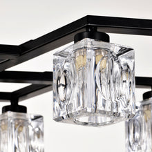 Load image into Gallery viewer, Matte Black Crystal  Chandelier for Dining Room, 8-Light Kitchen Chandelier Light Fixture Modern Metal Industrial  Chandeliers for Farmhouse Entryway Living Room (8*G9 Bulbs Included)