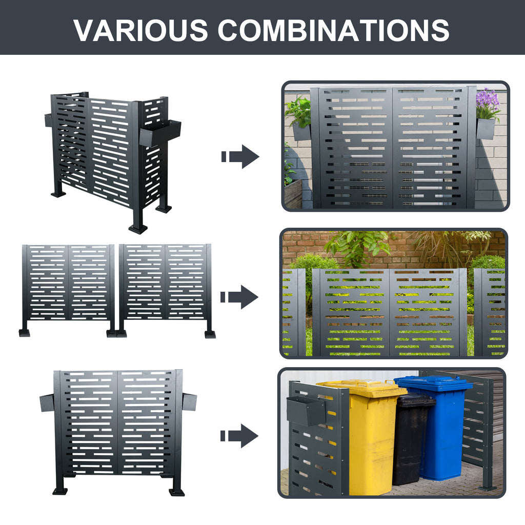 4*2 FT Air Conditioner Fence for Outdoor Units,Metal Privacy Fence Cover, Perfect to Conceal Air Conditioning Units (W540133740)