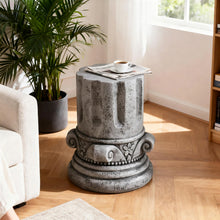 Load image into Gallery viewer, Cement Outdoor End Tables for Patio, GardenAccent Table, Modern Small Round Side Tablefor Outside, Tree Stump Garden Stool DrumTable indoor and Outdoor