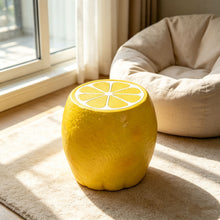 Load image into Gallery viewer, Yellow Lemon Fruit Stool, 14"Oversized Resin Stool, Side Table, Home Decor Plant Stand Garden Indoor Outdoor Decorations, Multi-Purpose Innovative Garden Furniture