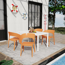Load image into Gallery viewer, Summer - Haze Green Polypropylene Single-Side Chair - One-Piece Design for Indoor &amp; Outdoor Use,suitable for living rooms, dining rooms, gardens, terraces and other scenarios  (Set of 4)