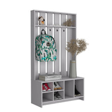 Load image into Gallery viewer, Tulcan 38" Wide Hall Tree with Bench and Shoe Storage, Entryway  Bench with Coat Rack