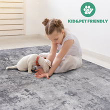 Load image into Gallery viewer, MARFI Collection 2.2X8. Light Grey / Abstract Runner Rug Modern, Contemporary, Non-Shedding &amp; Easy to Clean, Ideal for Living Room, Bedroom, Dining Space, 96*26 inch