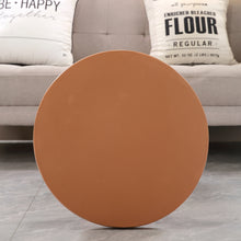 Load image into Gallery viewer, Light Coffee Magnesium Oxide Fluted Base Side Table, 17.72" Diameter Round Accent Table