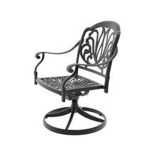 Load image into Gallery viewer, Cast Aluminum Patio Swivel Chair 2PCS With Black Frame and Brown Cushions