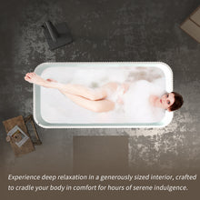 Load image into Gallery viewer, 67" Rectangle Linear Acrylic Massage Whirlpool Bathtub Freestanding Bathtub Stand Alone Soaker Tub, Glossy White Acrylic, POP-UP Chrome Drain, cUPC Certified