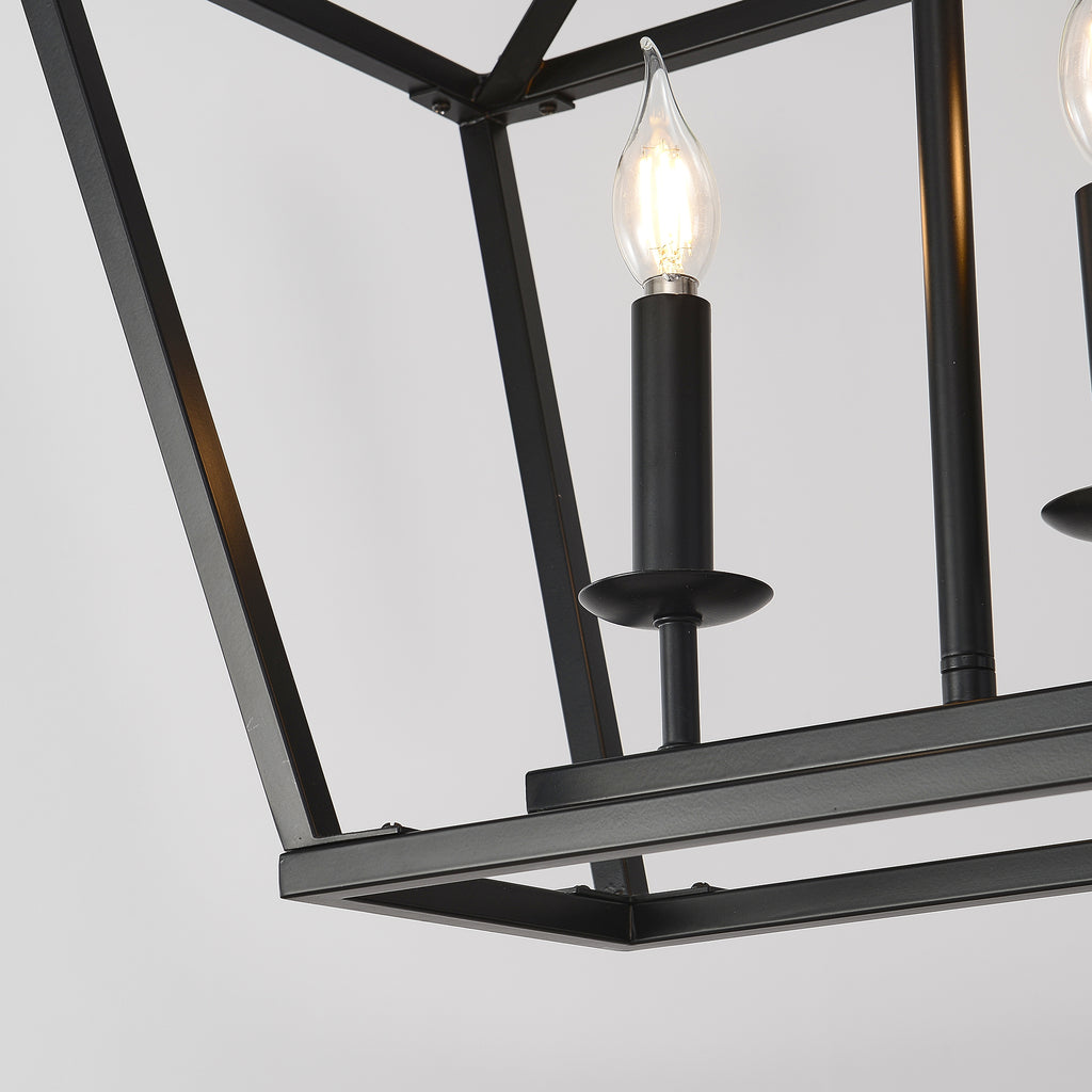 7-Light Farmhouse Kitchen Island Lighting,5 Light Industrial Linear Chandelier for Dining Room Metal Matte Black Finish Hanging Pendant Light Fixture for Bedroom Living Room Hallway Conference Room