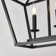 Load image into Gallery viewer, 7-Light Farmhouse Kitchen Island Lighting,5 Light Industrial Linear Chandelier for Dining Room Metal Matte Black Finish Hanging Pendant Light Fixture for Bedroom Living Room Hallway Conference Room