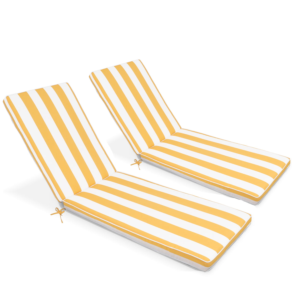 2PCS Set Outdoor Lounge Chair Cushion Replacement Patio Funiture Seat Cushion Chaise Lounge Cushion-Navy Blue