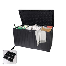 Load image into Gallery viewer, 230 Gallon Resin Outdoor Deck Box Waterproof, Extra Large Patio Storage Box with Lockable Storage Containers for Patio Furniture Cushions, Pool Accessories, Garden Tools