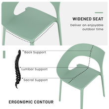 Load image into Gallery viewer, Summer - Haze Green Polypropylene Single-Side Chair - One-Piece Design for Indoor &amp; Outdoor Use,suitable for living rooms, dining rooms, gardens, terraces and other scenarios  (Set of 4)