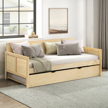 Load image into Gallery viewer, Natural Pine Finish 2pcs Storage Boxes with Caster Wheels Transitional Bedroom Furniture Under-Bed Toy Boxes