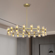 Load image into Gallery viewer, (L005030-D48-P48B/W1340P310779)48 Inches Luxury Chandeliers Crystal Living Room Decorative Lights Simple Modern Dining Room LED Lighting,for Home Decor (Bulbs Included) Black