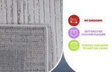 Load image into Gallery viewer, MARFI Collection 2.X3. Blue / Ivory / Bordered Doormat Rug Modern, Contemporary, Non-Shedding &amp; Easy to Clean, Ideal for Living Room, Bedroom, Dining Space, 36*24 inch