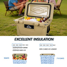 Load image into Gallery viewer, Khaki color ice cooler box 65QT camping ice chest beer box outdoor fishing cooler
