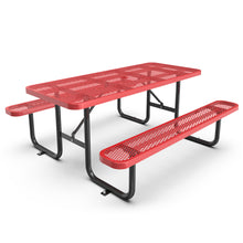 Load image into Gallery viewer, Red Round Table &amp; Chair Set with Umbrella Hole