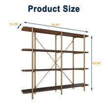 Load image into Gallery viewer, 74.6 inch Stainless Steel Storage Rack, Solid Wood Partition Storage Shelf