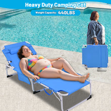 Load image into Gallery viewer, 3-in-1 Heavy Duty Tanning Chair with Face Hole Adjustable 5-Position Folding Chaise Lounge Chairs for Outside Portable Lay Flat Beach Lounge Chair for Outdoor Sunbathing Patio Pool Lawn Camping Deck P