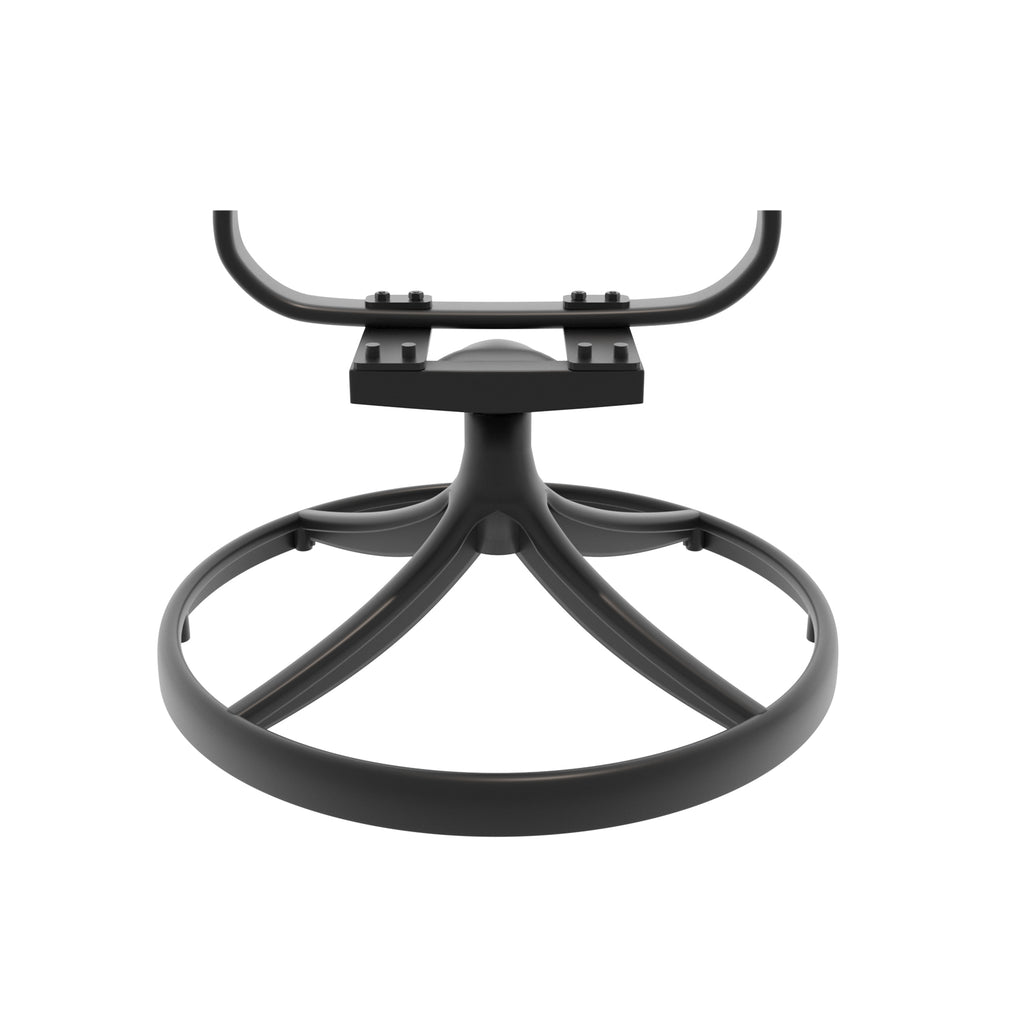 Cast Aluminum Patio Swivel Chair 2PCS With Black Frame and Brown Cushions