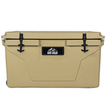 Load image into Gallery viewer, Khaki color ice cooler box 65QT camping ice chest beer box outdoor fishing cooler