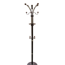 Load image into Gallery viewer, 73" Tall Chrome and Wood Coat Rack, Espresso finish
