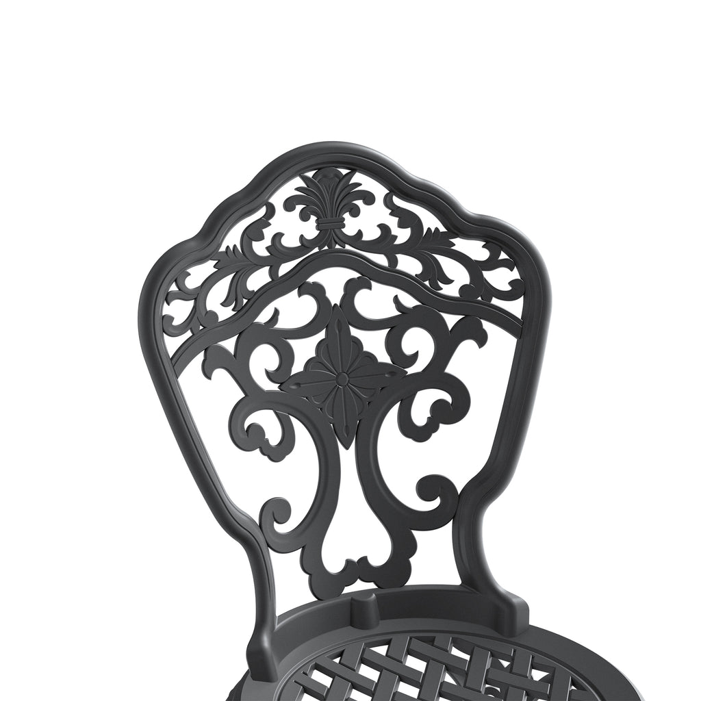 Cast Aluminum Patio Dining Chair 2PCS With Black Frame