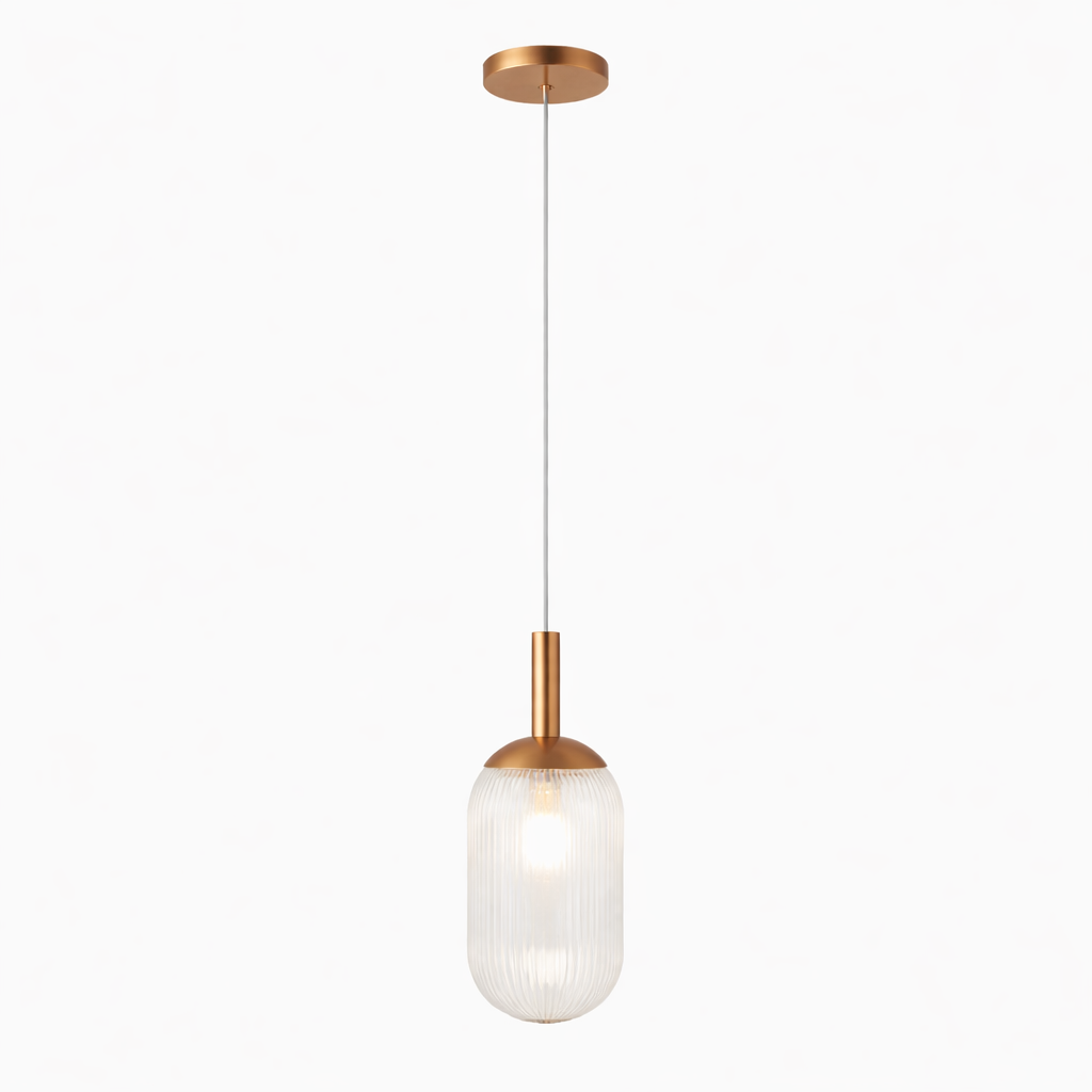Modern Style Pendant Lamp - Bronze and Clear 110-120V Bedside Lamp Bedroom/Living Room Ceiling Light