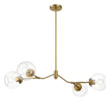 Load image into Gallery viewer, Jewel Four Lights Modern Farmhouse Chandelier Ceiling Hanging Light Fixture For Kitchen Island Dining Room 36"L × 20"W × 7.25"H with Clear Glass