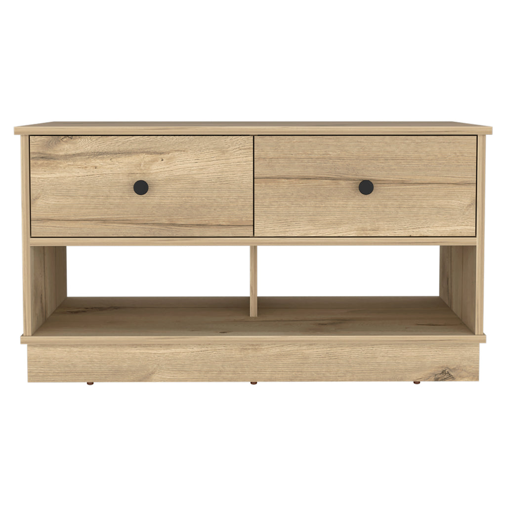 Tulip Storage Bench, Two Drawers, Two Shelves
