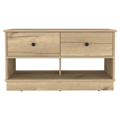Tulip Storage Bench, Two Drawers, Two Shelves