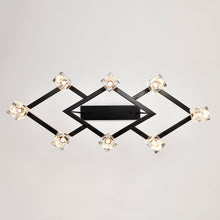 Load image into Gallery viewer, Matte Black Crystal  Chandelier for Dining Room, 8-Light Kitchen Chandelier Light Fixture Modern Metal Industrial  Chandeliers for Farmhouse Entryway Living Room (8*G9 Bulbs Included)