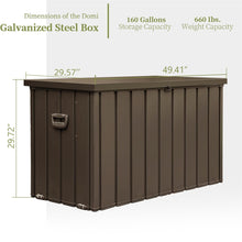 Load image into Gallery viewer, 160 Gallon Outdoor Storage Deck Box Waterproof, Large Patio Storage Bin for Outside Cushions, Throw Pillows, Garden Tools, Lockable (Dark Brown)