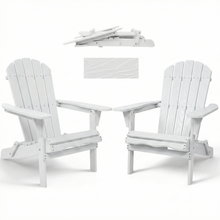 Load image into Gallery viewer, Wood Lounge Patio Chair for Garden Outdoor Wooden Folding Embossed Adirondack Chair Solid Wood Lounge Patio Chair with Wood Grain