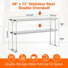 Load image into Gallery viewer, Stainless Steel Adjustable Kitchen Shelf, 60 Inch