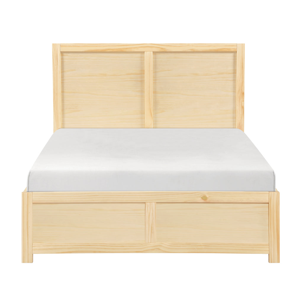 Natural Pine Finish 2pcs Storage Boxes with Caster Wheels Transitional Bedroom Furniture Under-Bed Toy Boxes