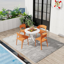 Load image into Gallery viewer, Summer - Haze Green Polypropylene Single-Side Chair - One-Piece Design for Indoor &amp; Outdoor Use,suitable for living rooms, dining rooms, gardens, terraces and other scenarios  (Set of 4)