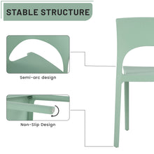 Load image into Gallery viewer, Summer - Haze Green Polypropylene Single-Side Chair - One-Piece Design for Indoor &amp; Outdoor Use,suitable for living rooms, dining rooms, gardens, terraces and other scenarios  (Set of 4)