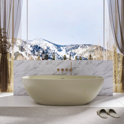 66.9 inch freestanding solid surface soaking bathtub for bathroom
