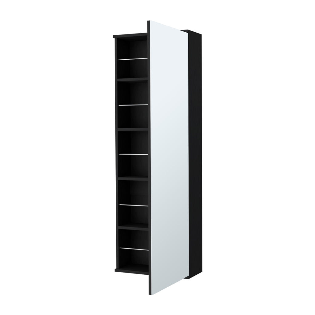 Connecticut Wall Mounted Shoe Rack, Mirror, Five Shelves, Ten Shoes Capacity