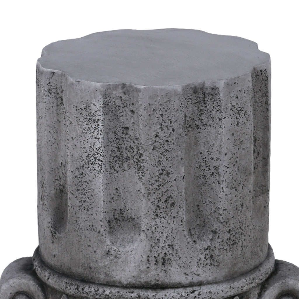 Cement Outdoor End Tables for Patio, GardenAccent Table, Modern Small Round Side Tablefor Outside, Tree Stump Garden Stool DrumTable indoor and Outdoor