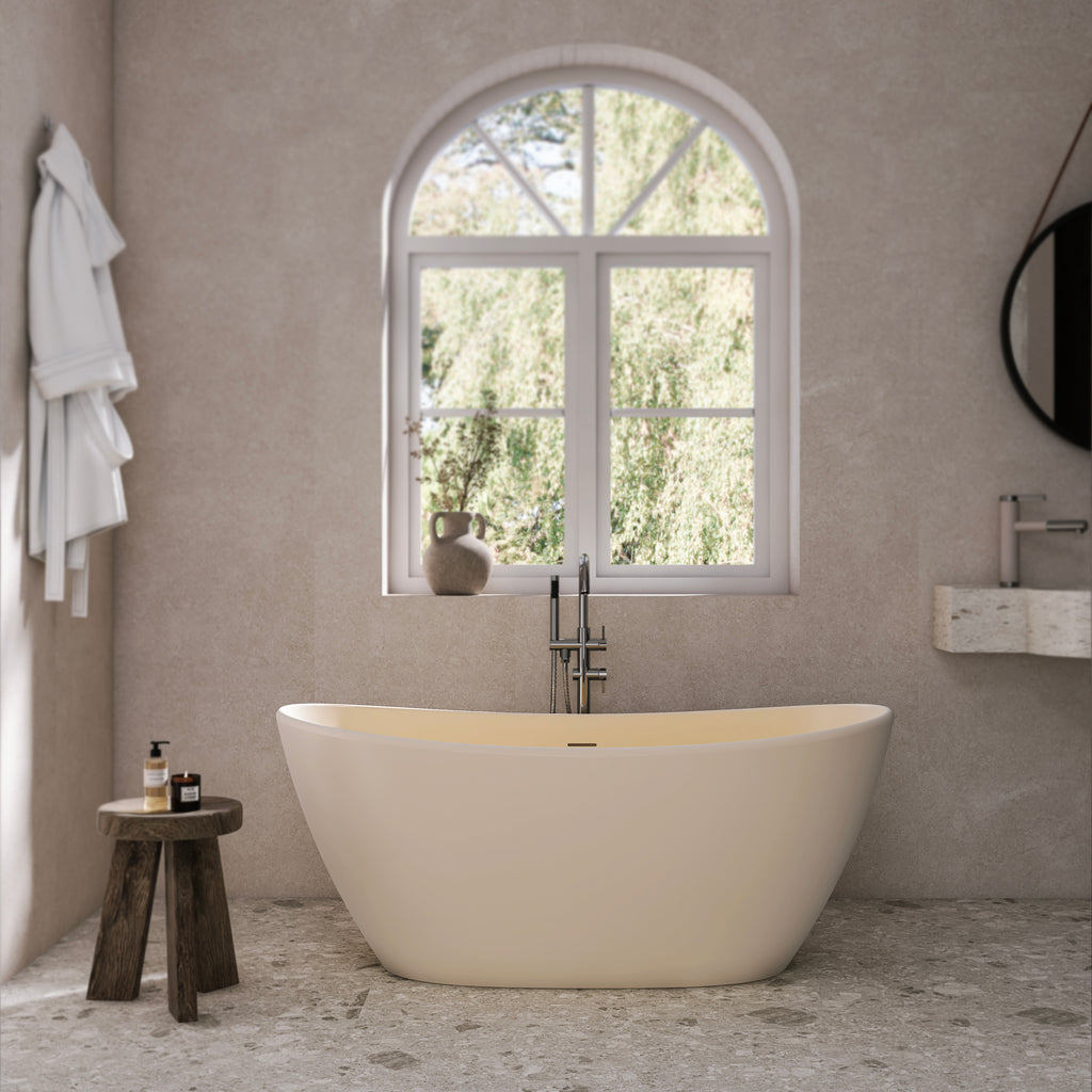 65 inch artificial stone solid surface freestanding bathroom bathtub