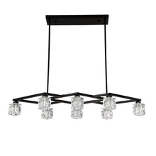 Load image into Gallery viewer, Matte Black Crystal  Chandelier for Dining Room, 8-Light Kitchen Chandelier Light Fixture Modern Metal Industrial  Chandeliers for Farmhouse Entryway Living Room (8*G9 Bulbs Included)
